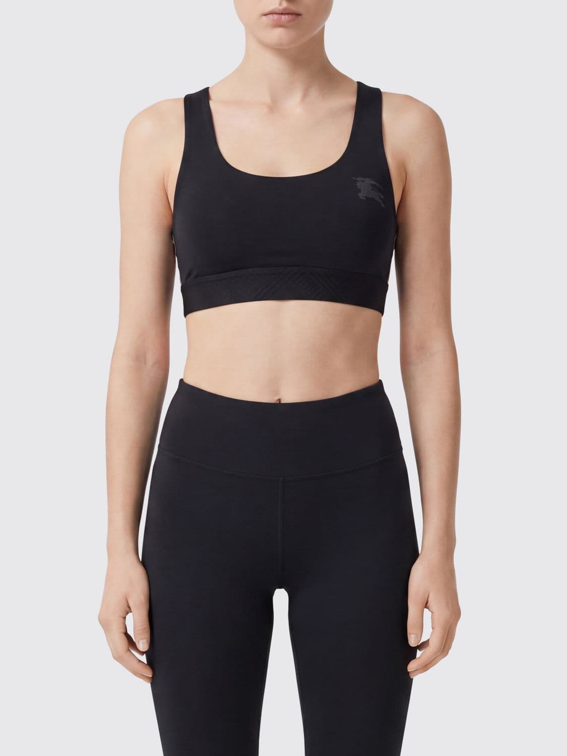 Burberry Cropped Stretch-Nylon Sports Top with EKD Logo