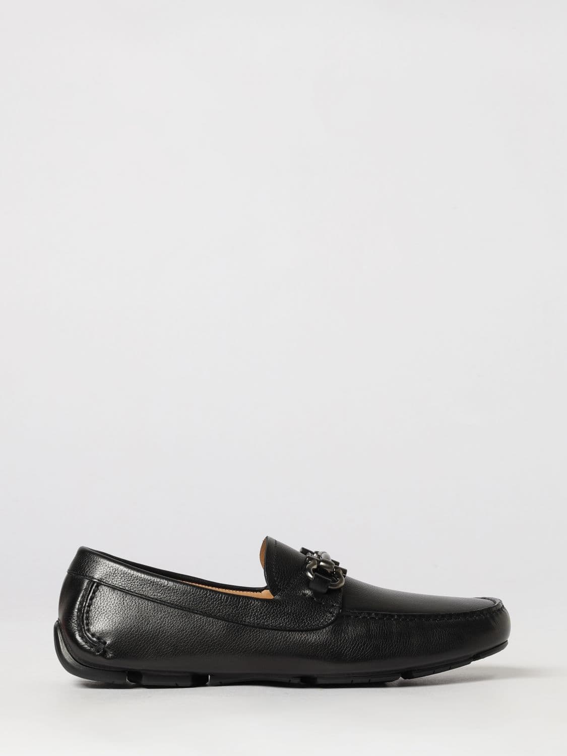 Ferragamo Gancini Driver Loafers in Calf Leather with Signature Metal Bit