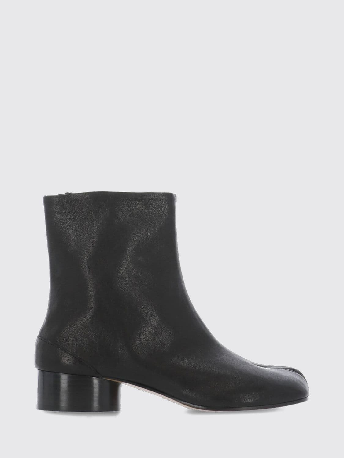 Maison Margiela Tabi Sheepskin Ankle Boots with Split Toe and Cylindrical Heel