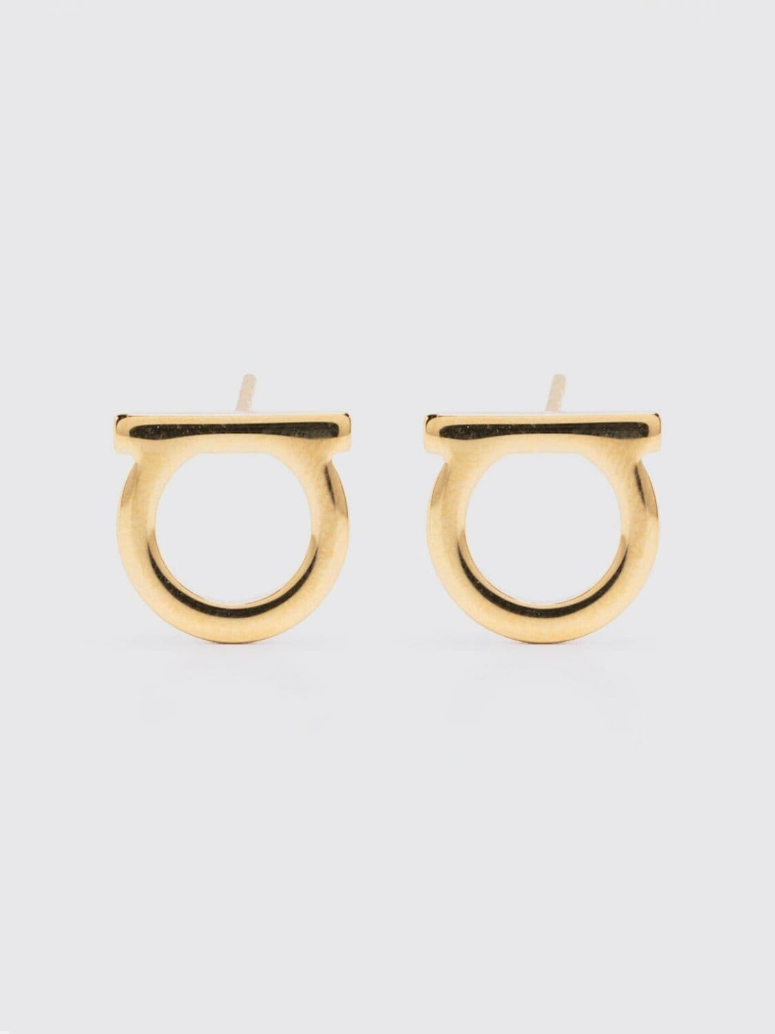 Ferragamo Gold-tone Brass Earrings with Logo Detail · OS