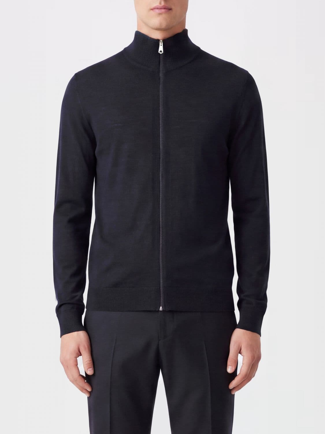 Paul Smith Slim Fit Merino Wool Zip-Up Roll Neck Cardigan