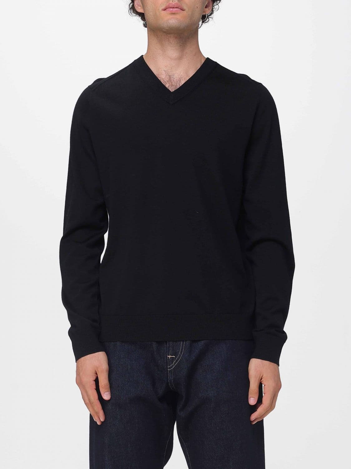 Paul Smith Long-Sleeved V-Neck Jumper in Merino Wool