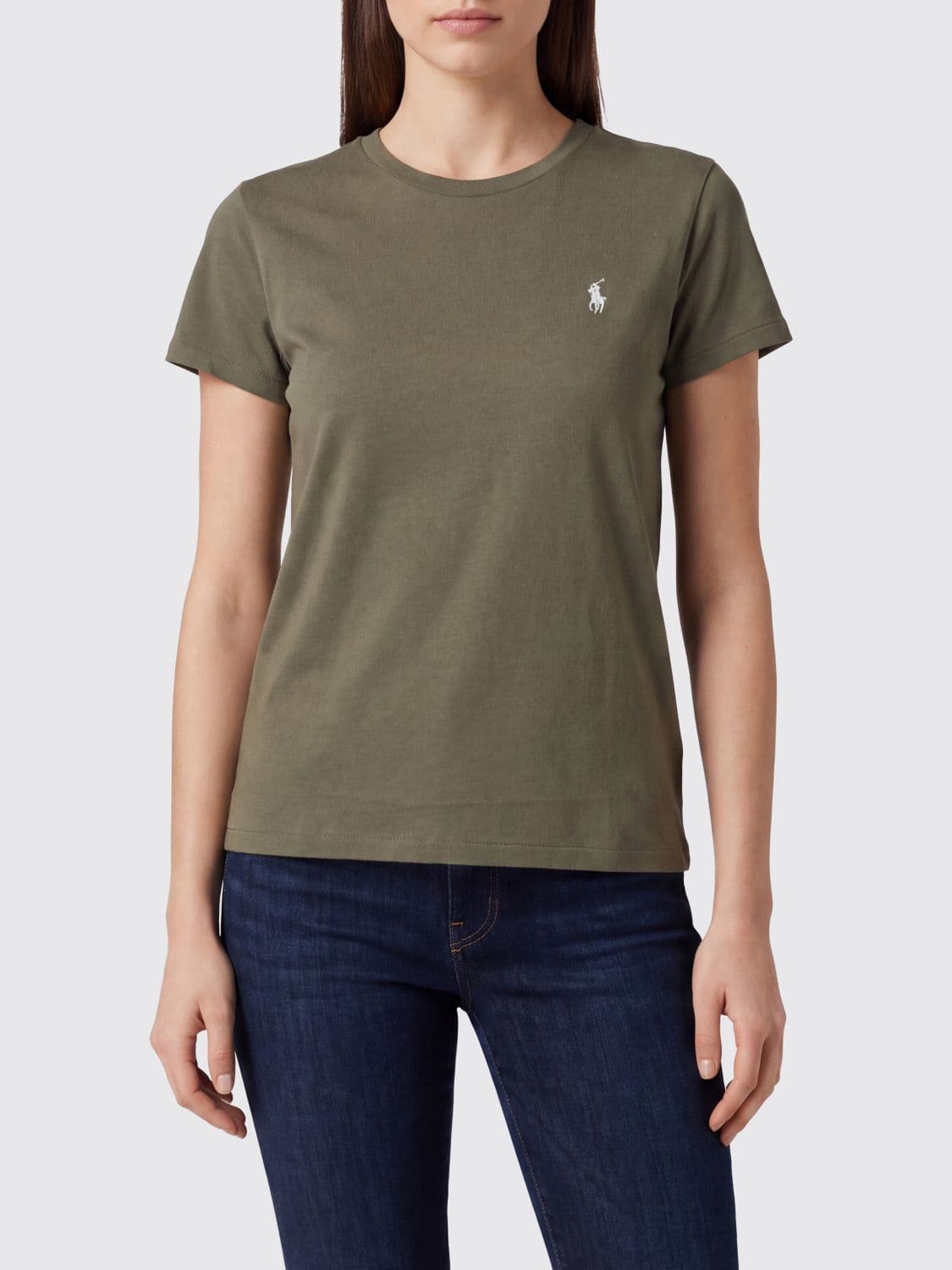 Polo Ralph Lauren Crewneck Cotton T-shirt with Contrast Pony Logo