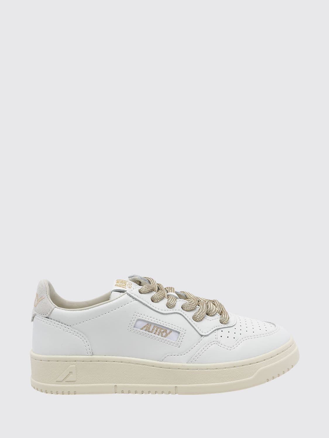 Autry Medalist Low Sneakers in Smooth Calf Leather with Perforated Toe
