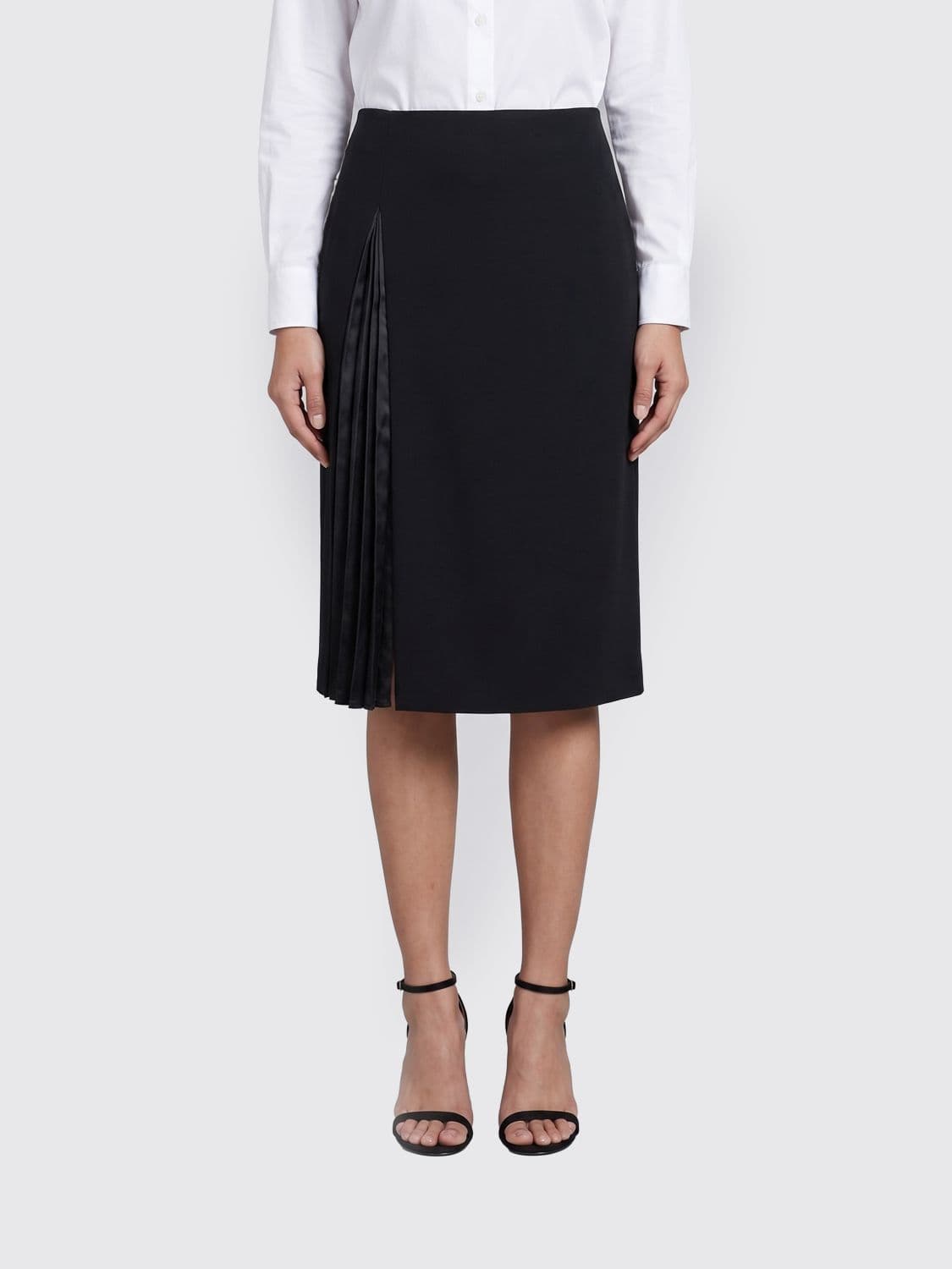 Jil Sander Fiala High-Waisted Pleated Virgin Wool Pencil Mini Skirt