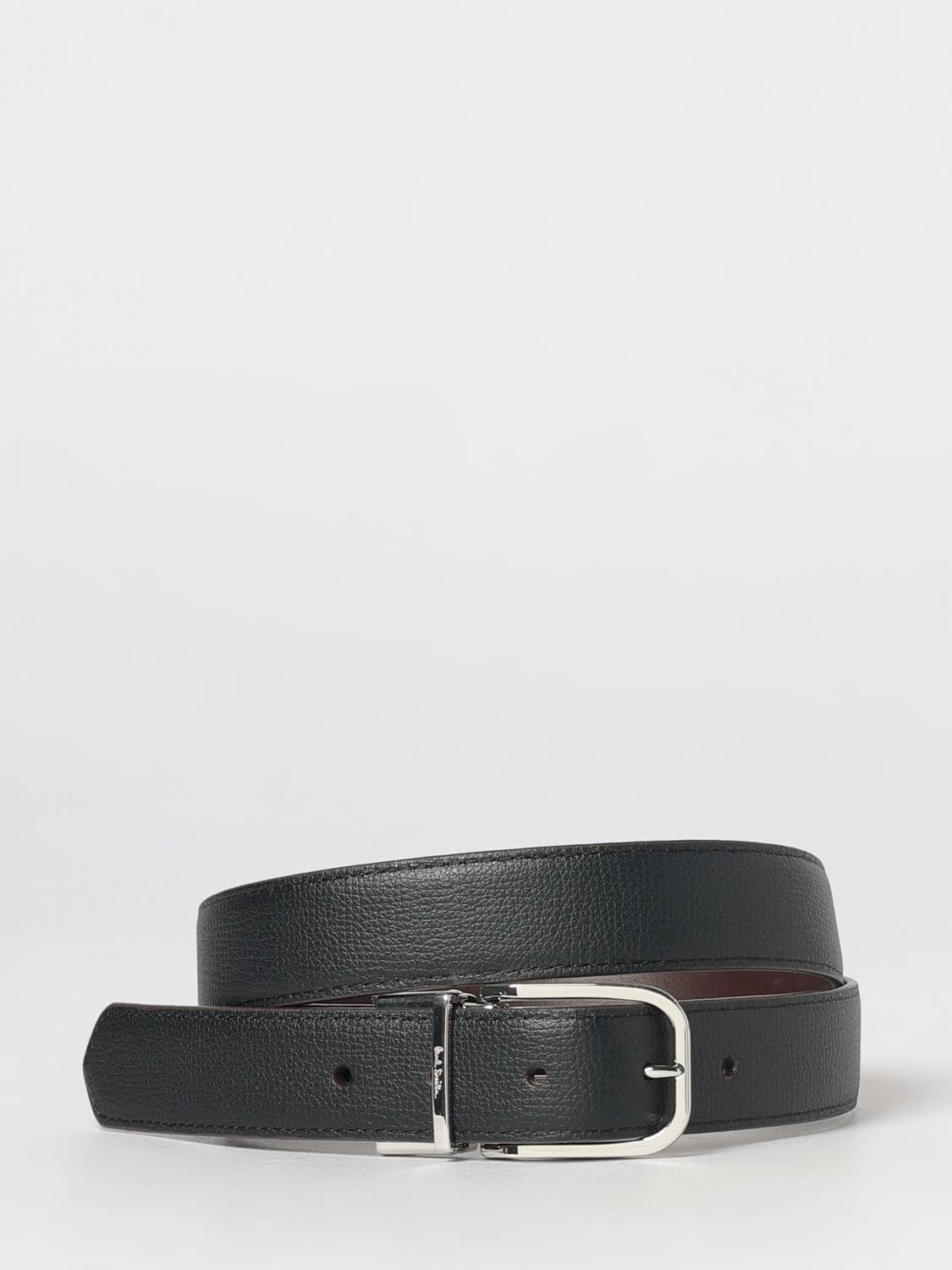 Paul Smith Reversible Calf Leather Belt with Engraved Pin Buckle