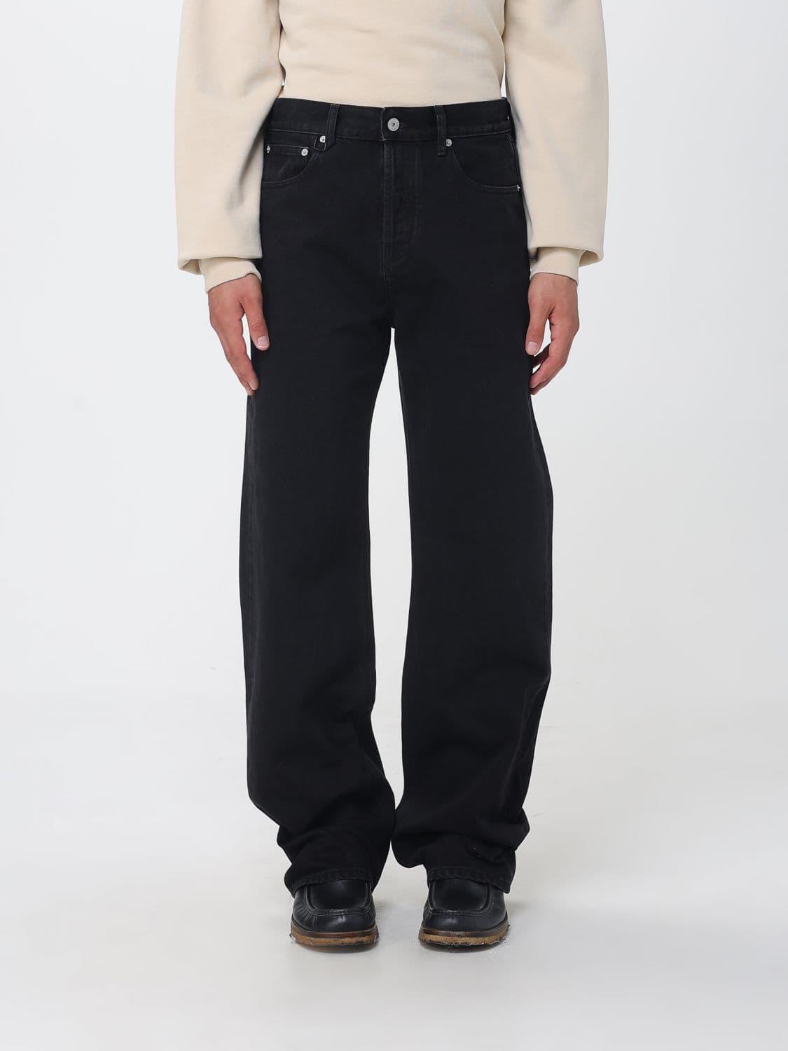 Jacquemus Straight Mid-Rise Black Cotton Denim Jeans