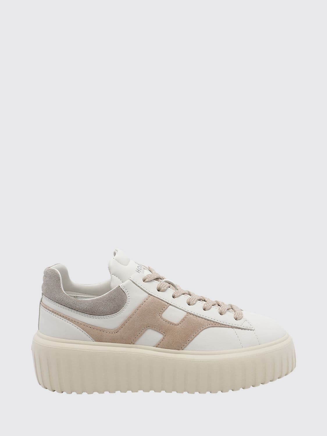 Hogan H-Stripes Platform Sneakers in Leather and Suede