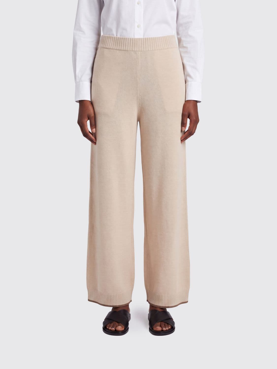 Brunello Cucinelli Wide-Leg Knit Trousers in 100% Cashmere