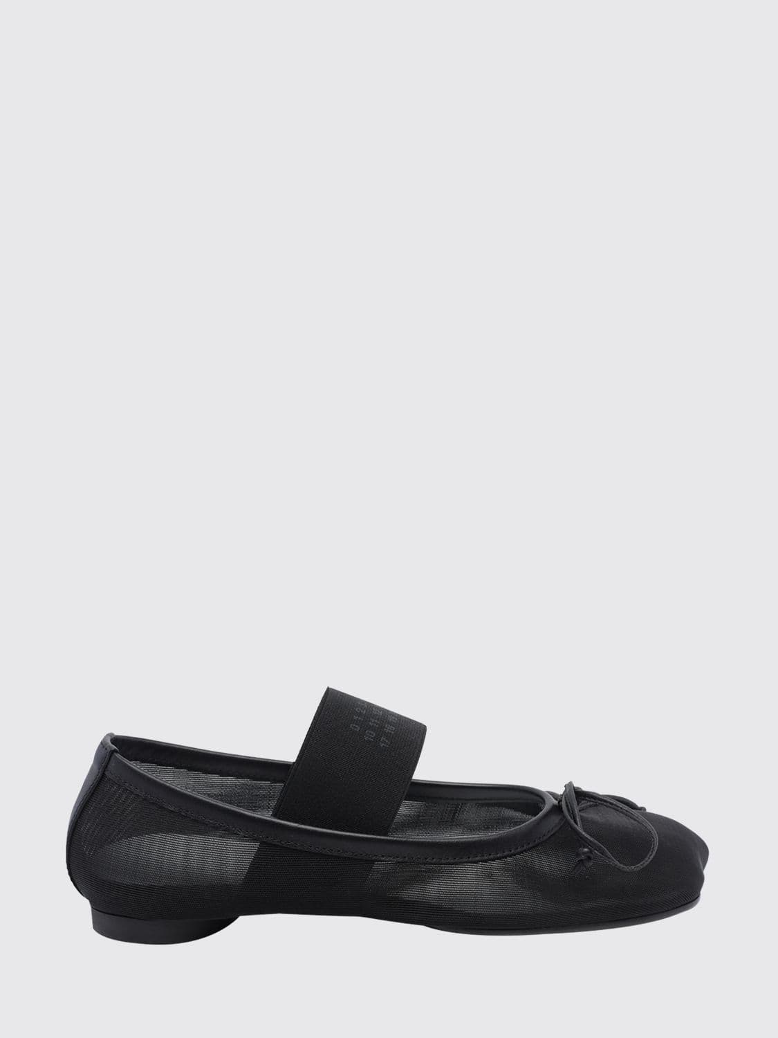 Mm6 Maison Margiela Asymmetric Toe Nylon Mary Jane Ballet Flats