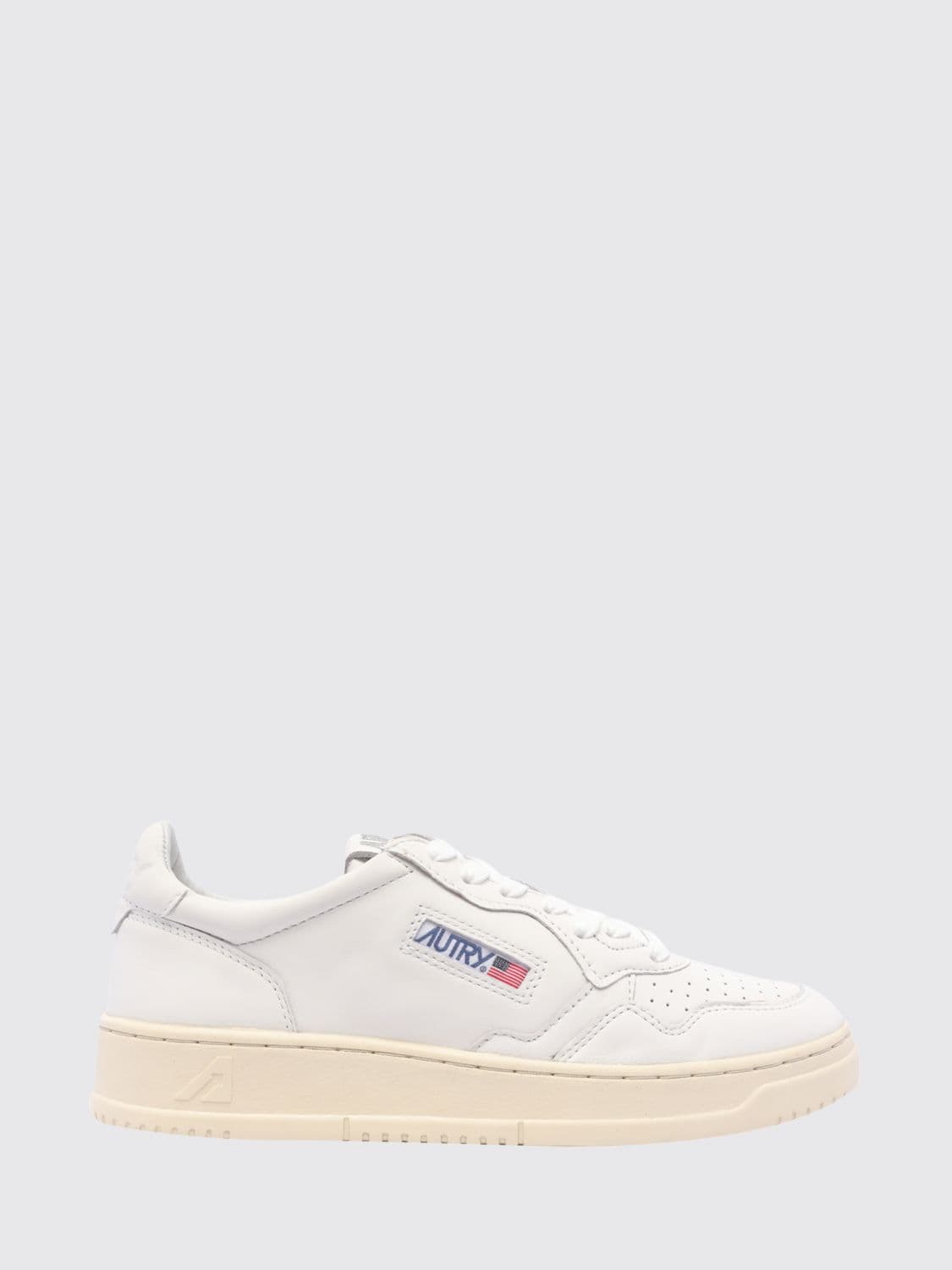 Autry Medalist Low Calf Leather Sneakers with Perforated Toe