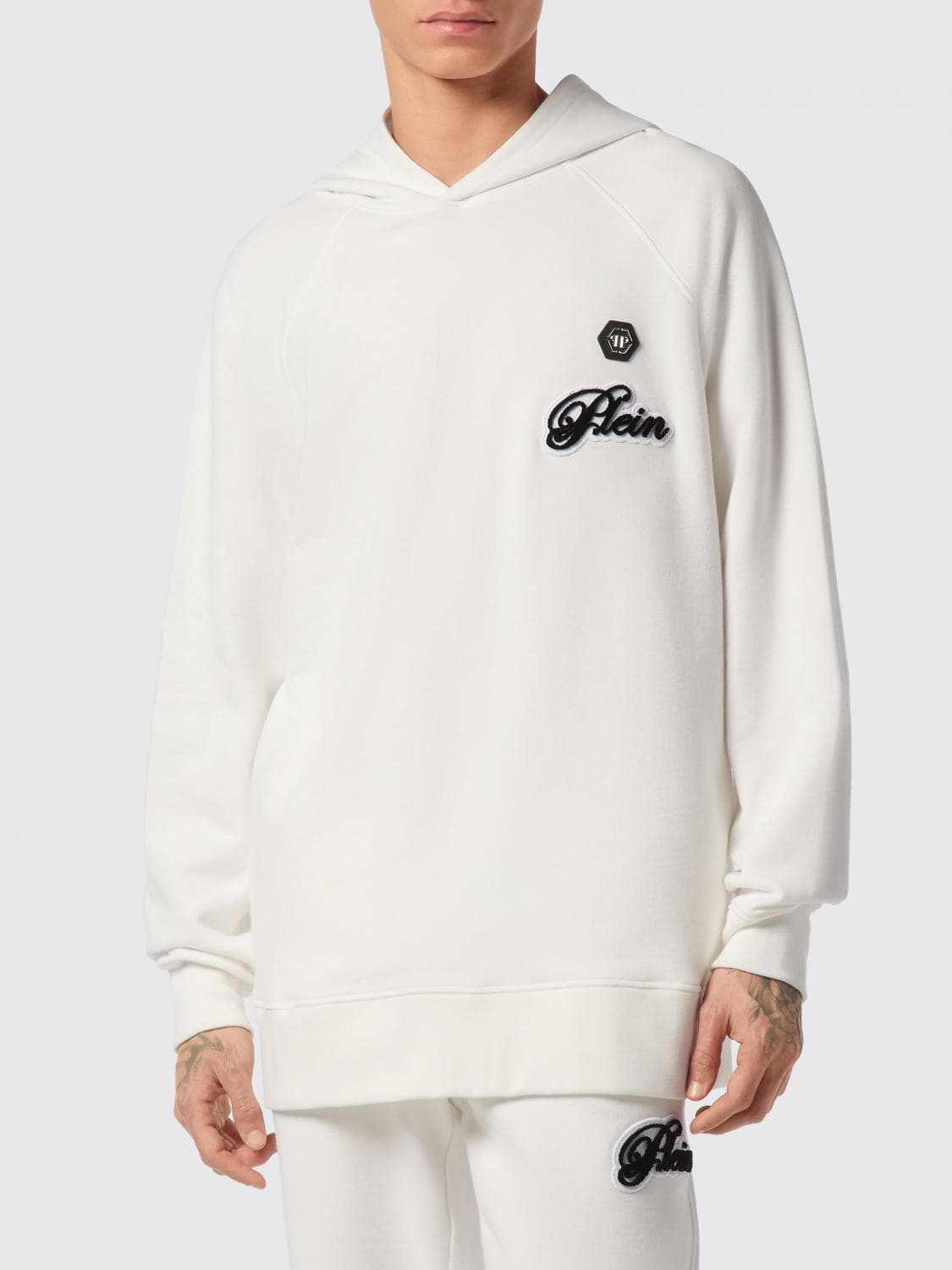 Philipp Plein Jersey Hoodie with Contrasting Logo