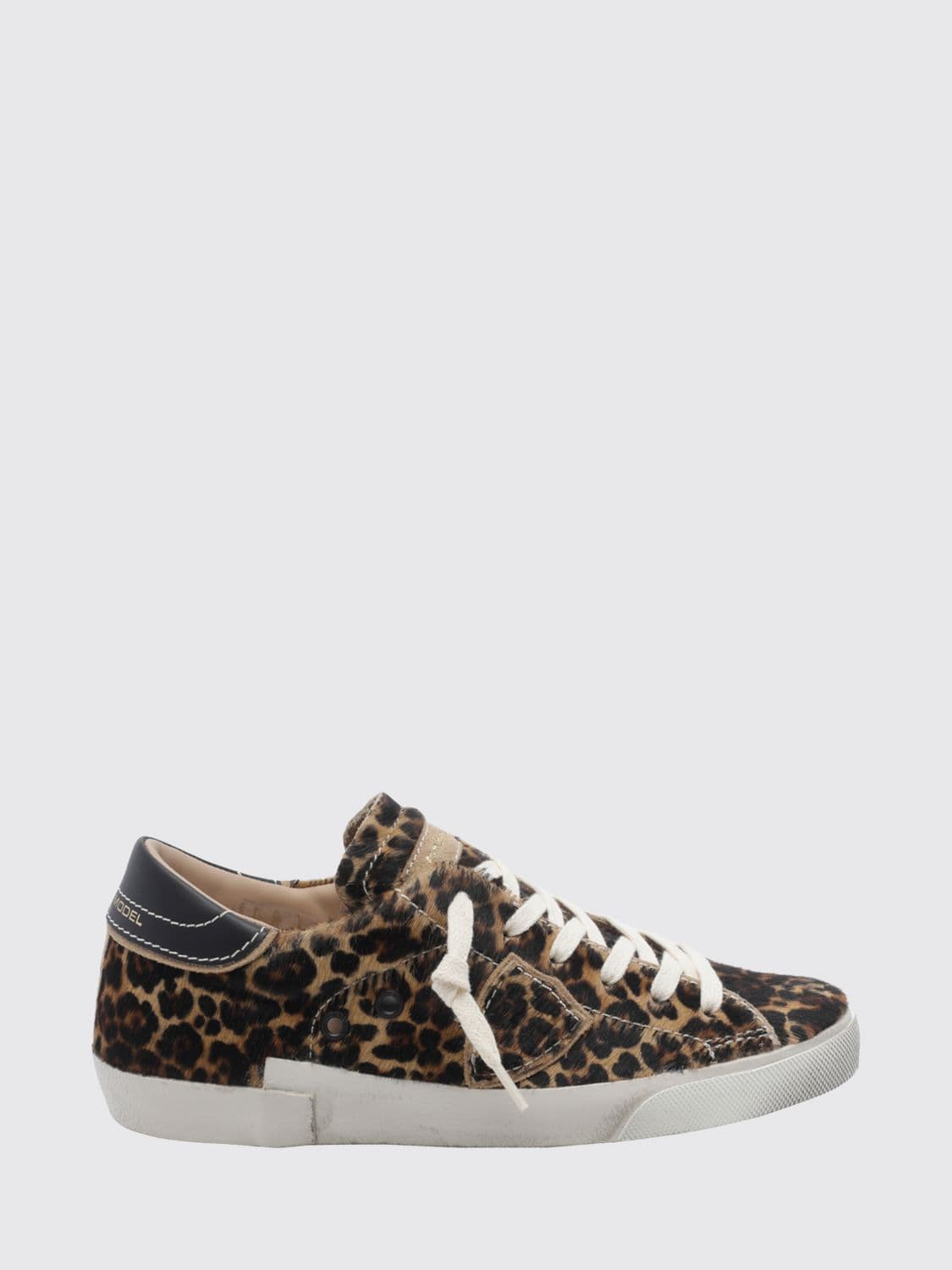 Philippe Model Prsx Bicolour Low-Top Calfskin Trainers with Shield Logo