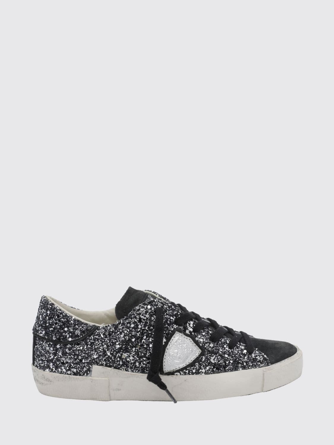 Philippe Model Prsx Bicolour Low-Top Calfskin Trainers with Shield Logo
