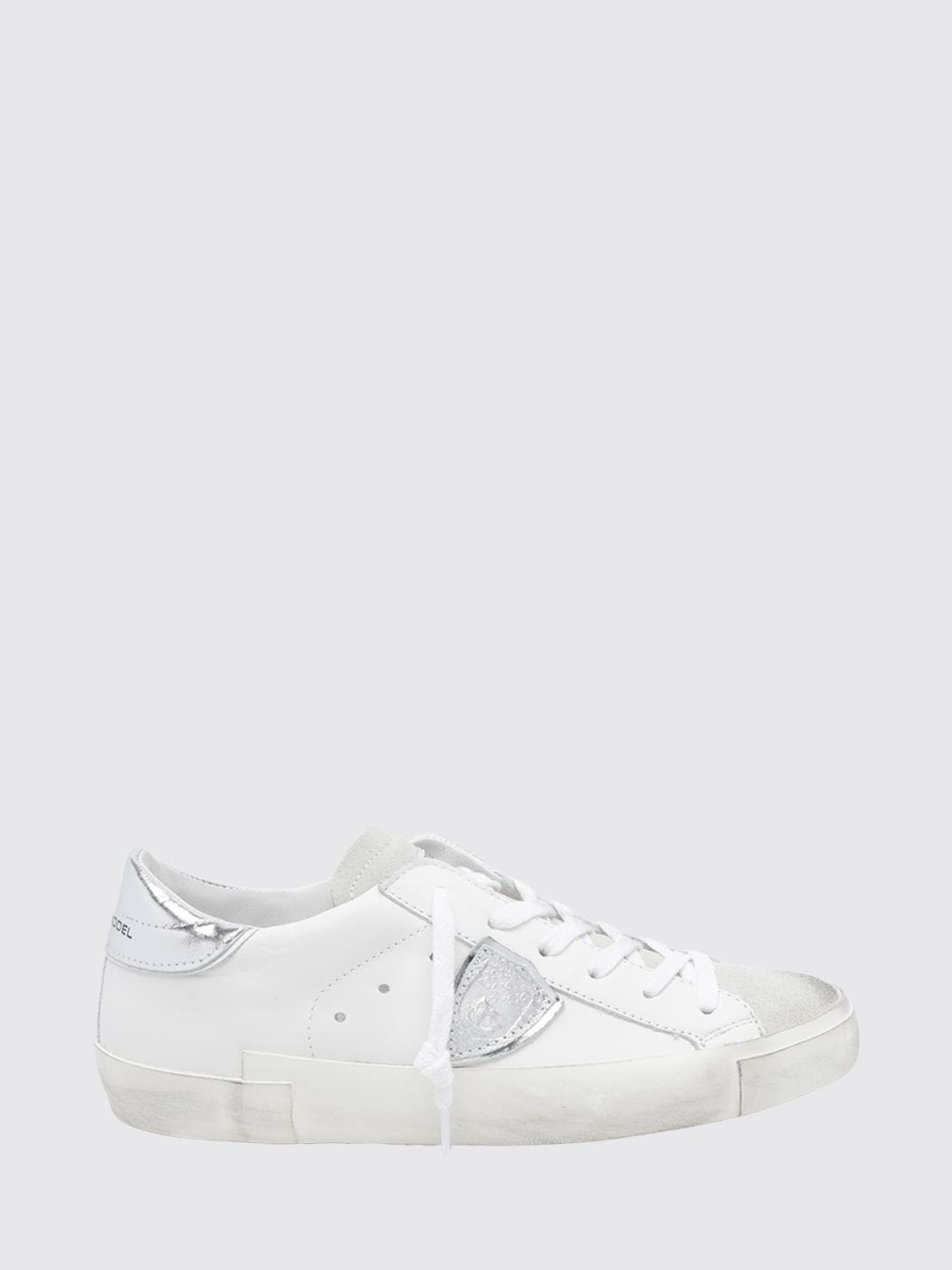 Philippe Model Prsx Bicolour Low-Top Calfskin Trainers with Shield Logo