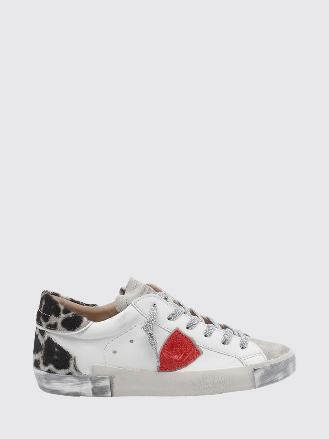 Philippe Model Prsx Bicolour Low-Top Calfskin Trainers with Shield Logo