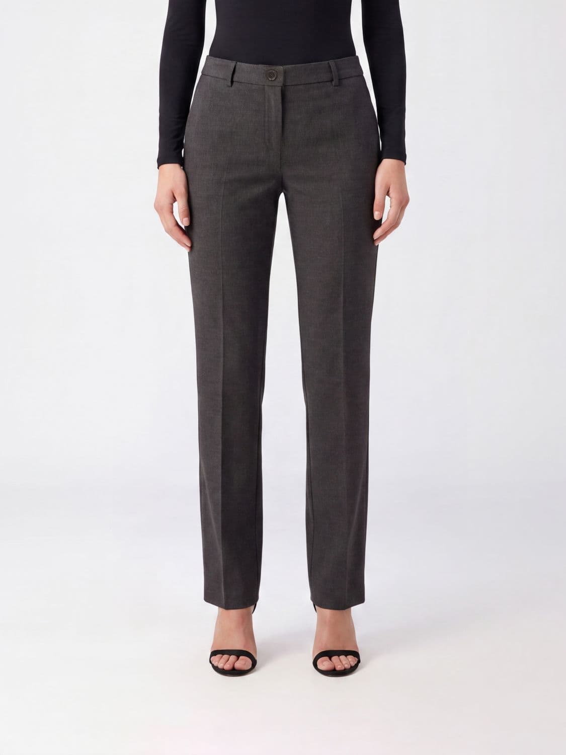 Pinko Hulka Black Flared Crêpe Mid-Rise Trousers
