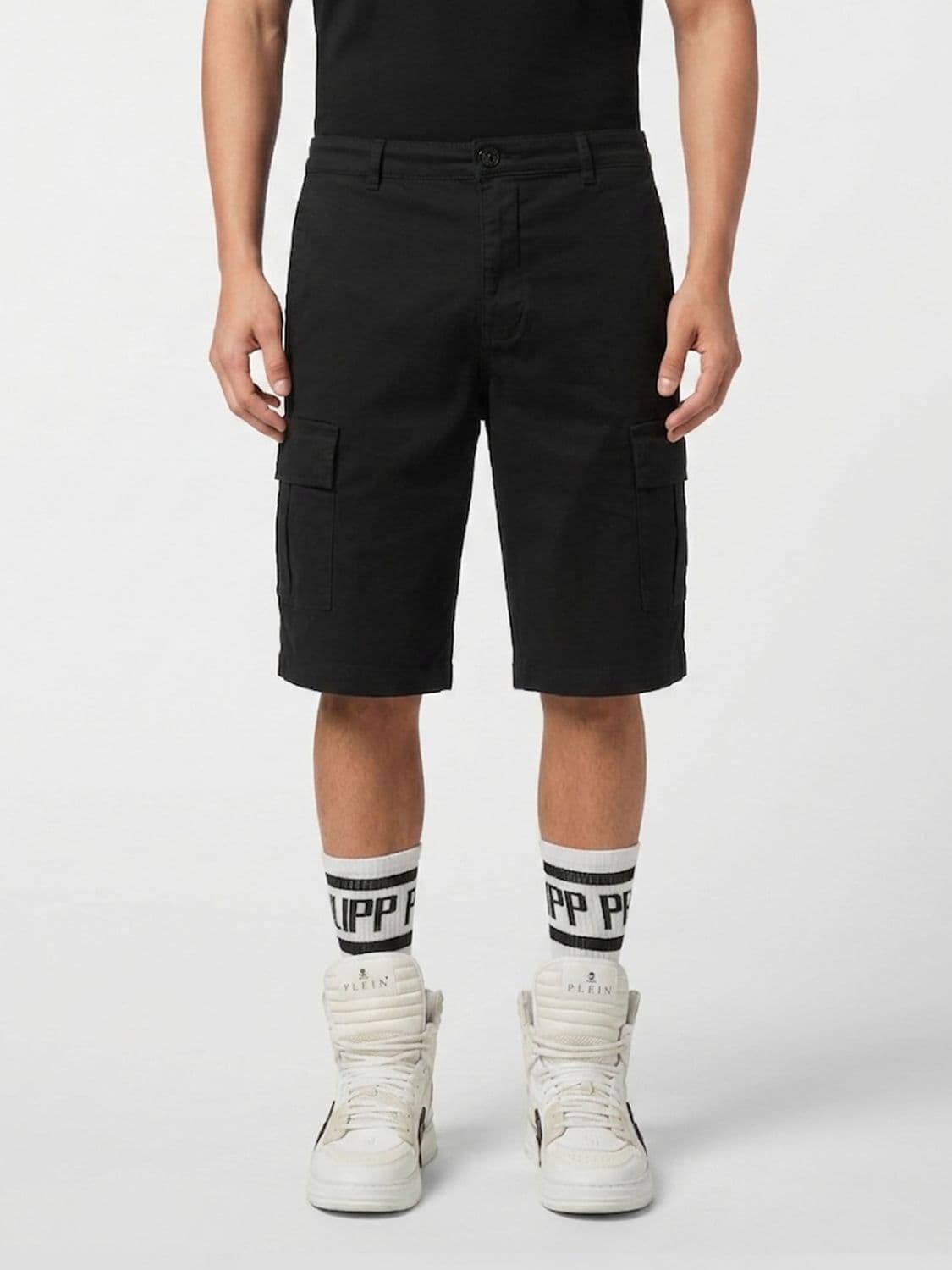 Philipp Plein Cotton Cargo Shorts with Multiple Pockets