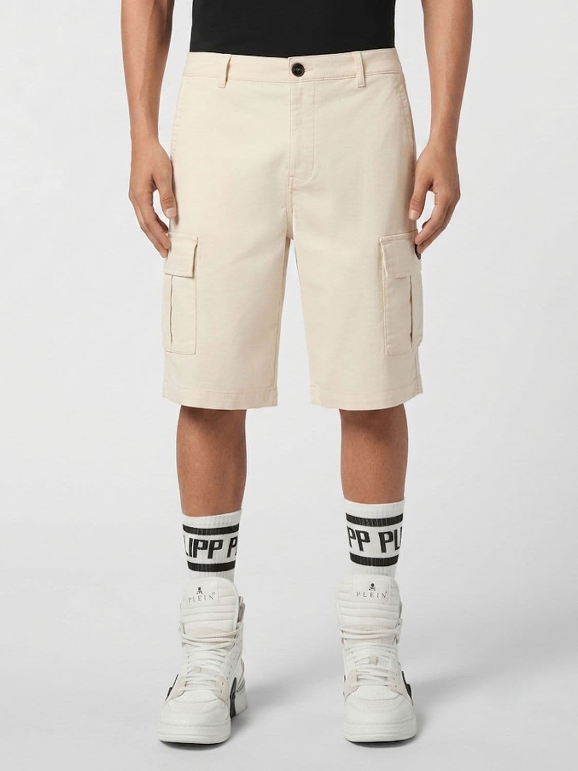 Philipp Plein Cotton Cargo Shorts with Multiple Pockets