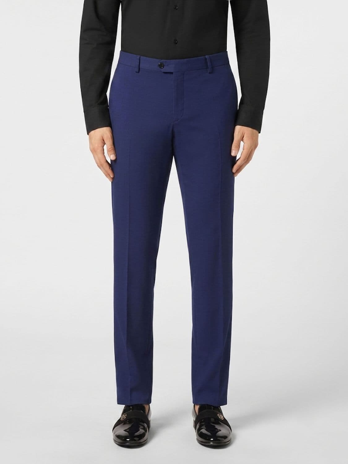 Philipp Plein Slim Fit Stretch Cotton Tailored Trousers with Rear Logo