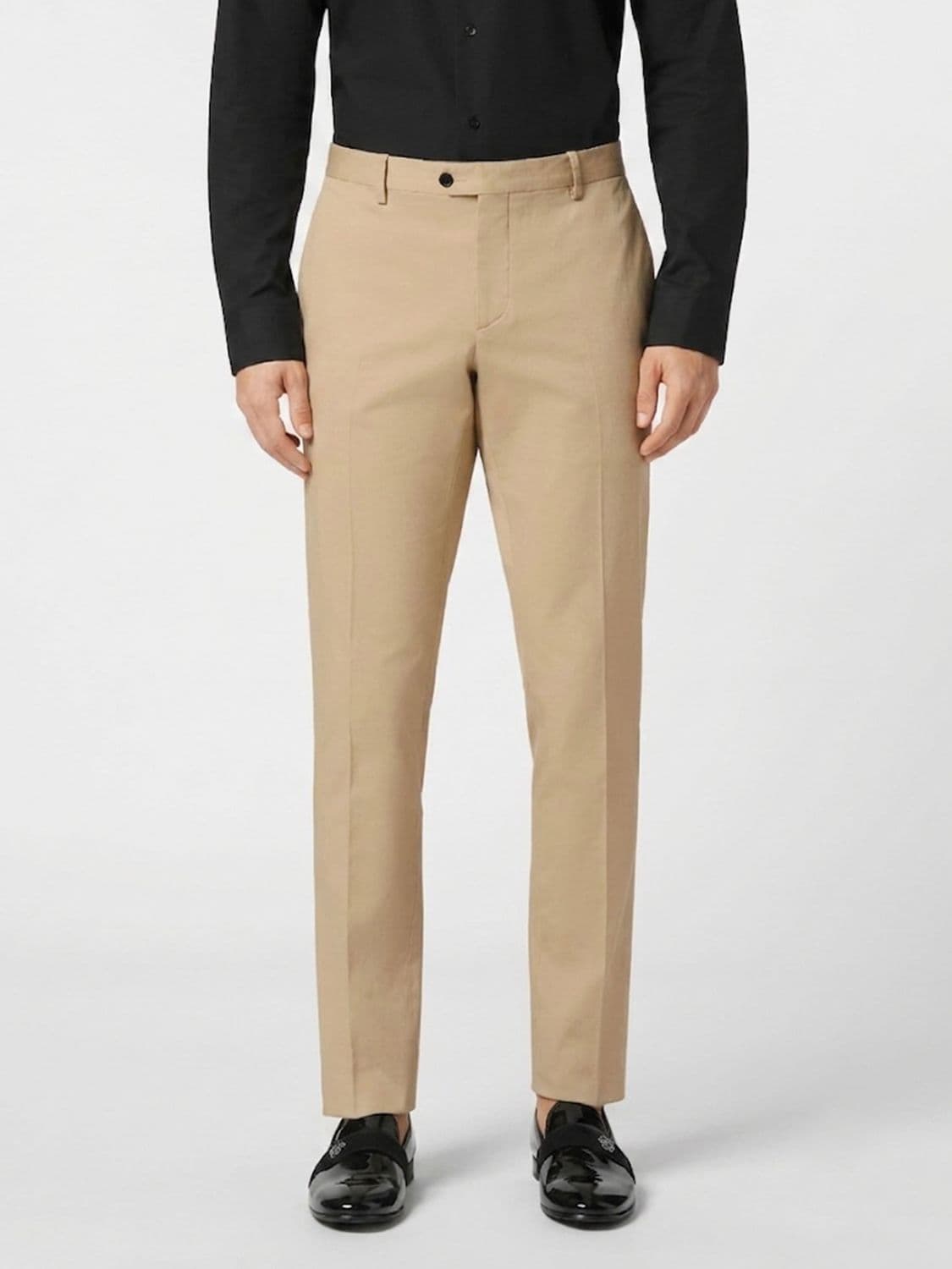 Philipp Plein Slim Fit Stretch Cotton Tailored Trousers with Rear Logo