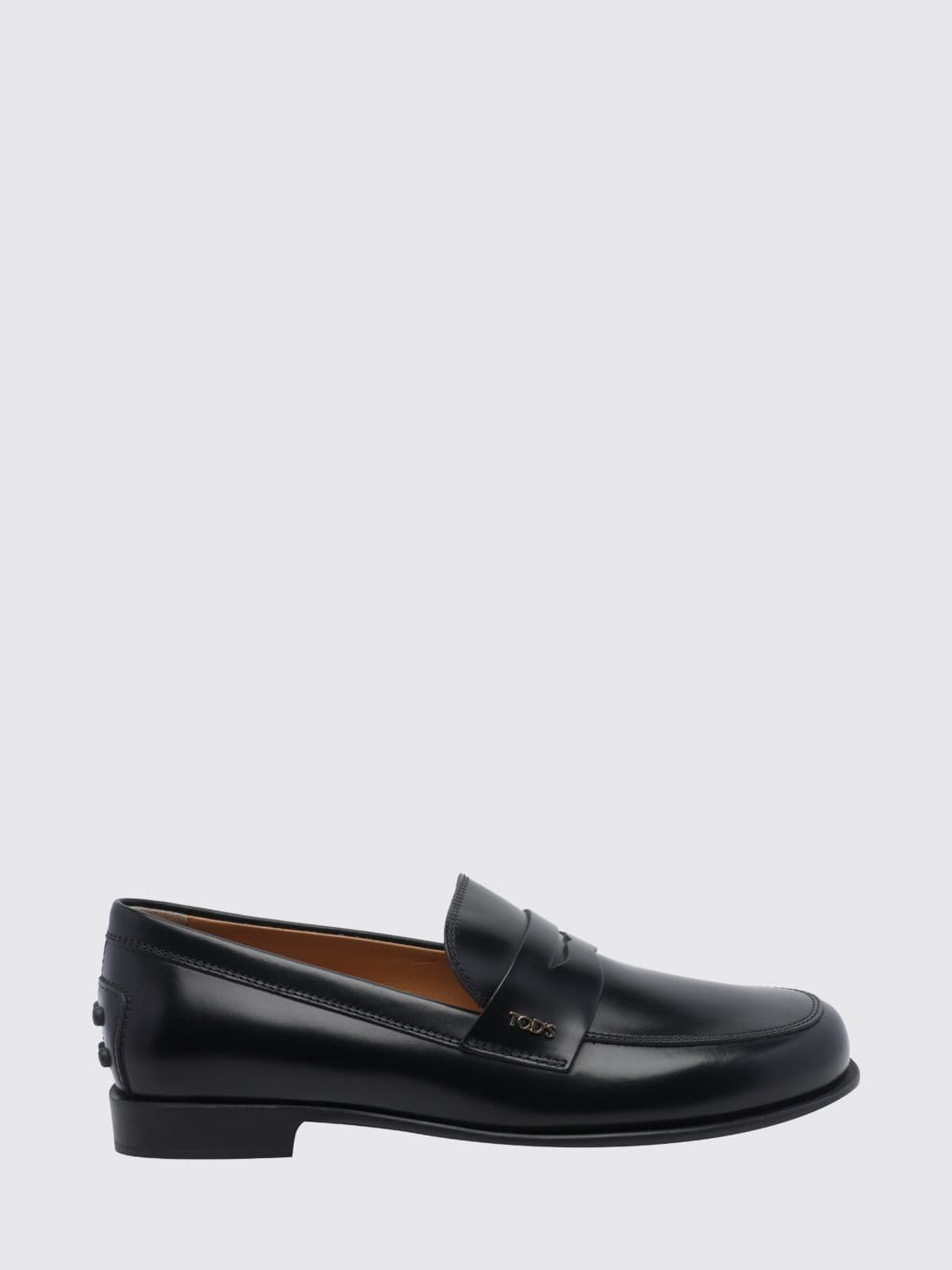 Tod's Brushed Leather Loafers with Strap and Metal Logo