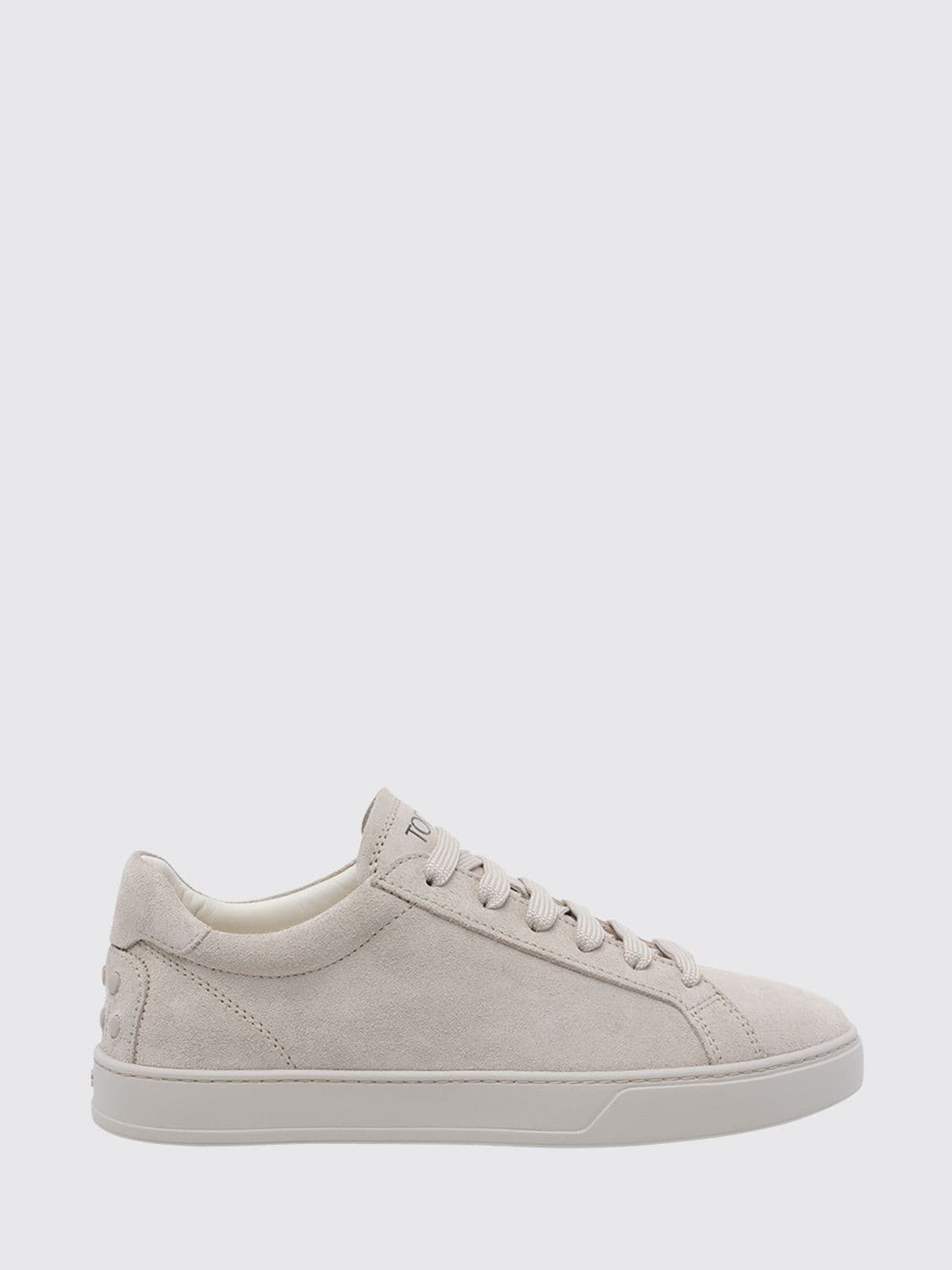 Tod's Low-Top Suede Calfskin Sneakers with Heel Gommini