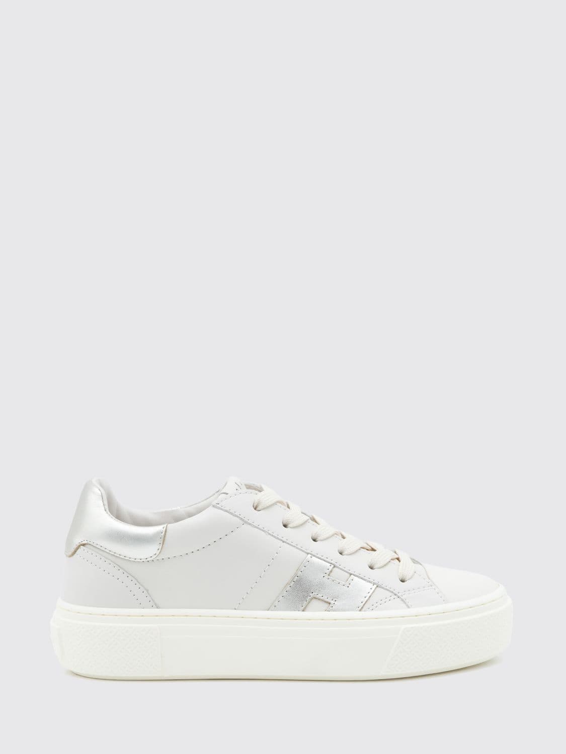 Hogan Crosswind Platform Sneakers in Smooth and Laminated Calfskin