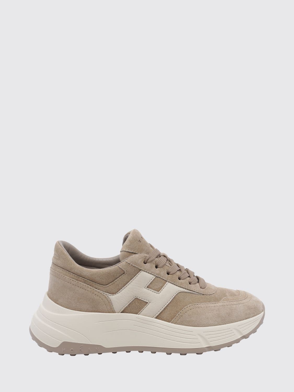Hogan H669 Sneakers in Calfskin and Suede with Chunky Sole
