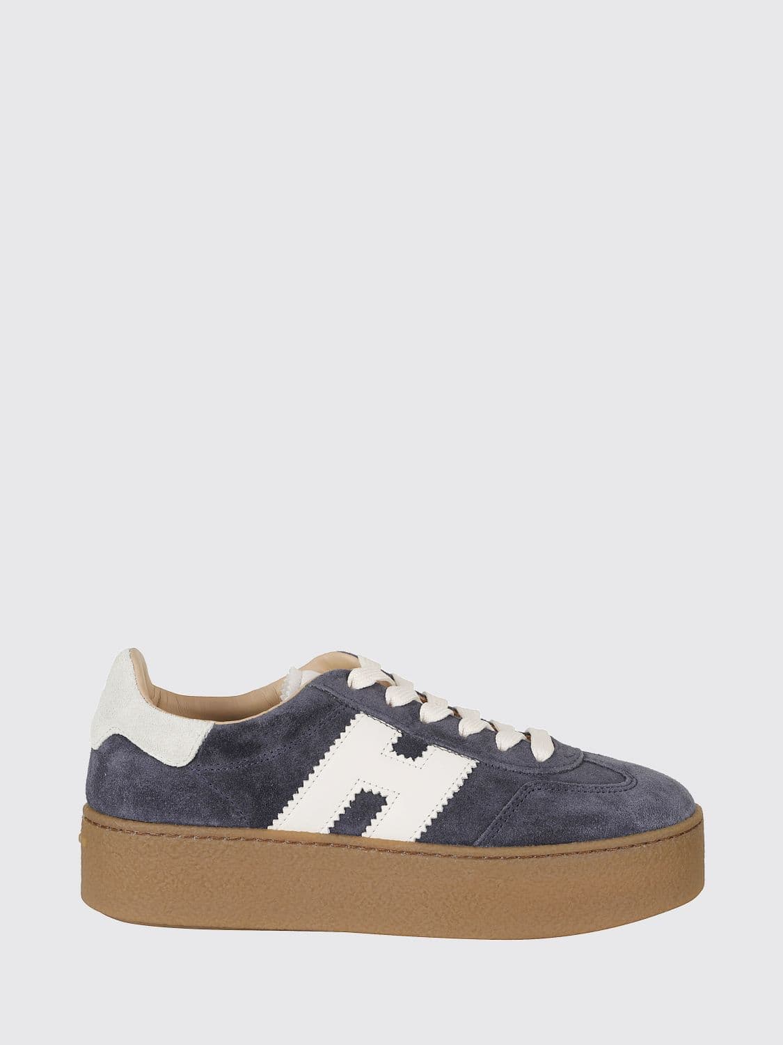 Hogan Cool H698 Platform Sneakers in Suede Leather with H Logo