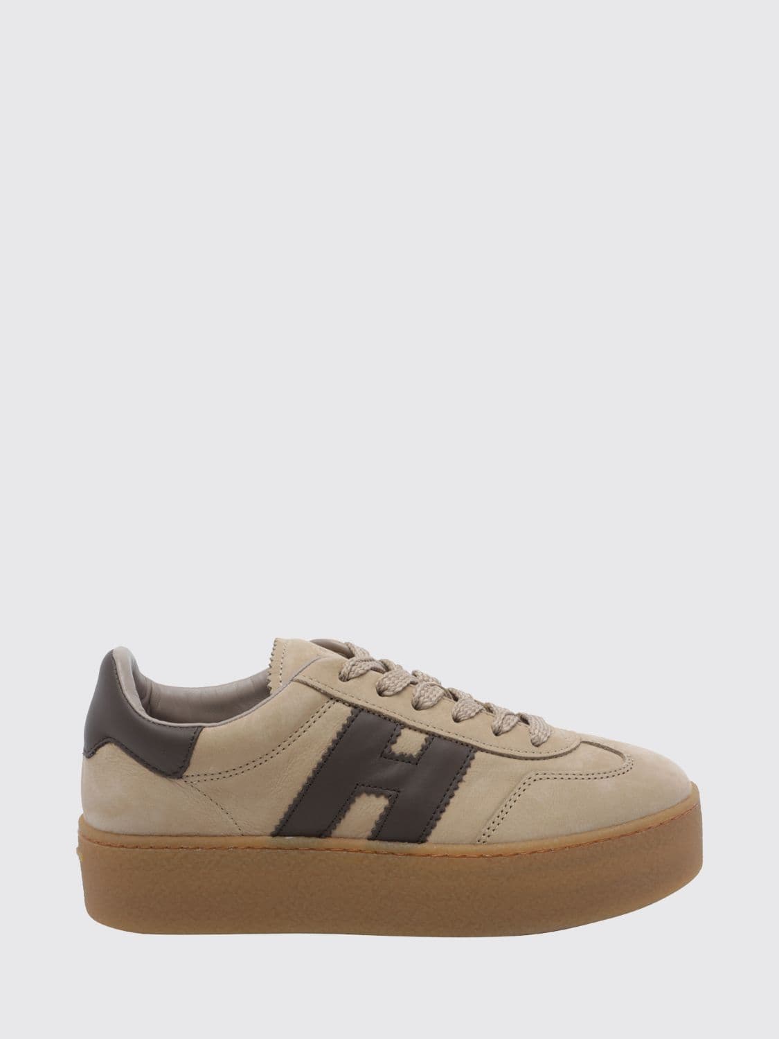 Hogan Cool H698 Platform Sneakers in Leather and Nubuck with H Logo