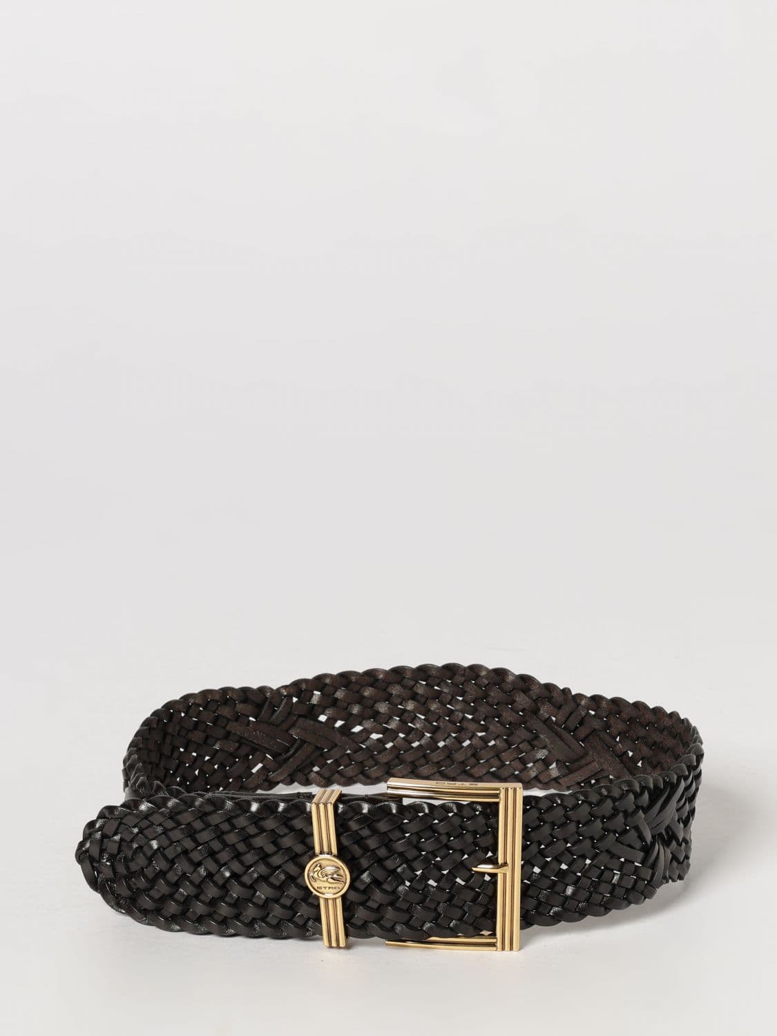 Etro High Adjustable Woven Calf Leather Belt with Buckle