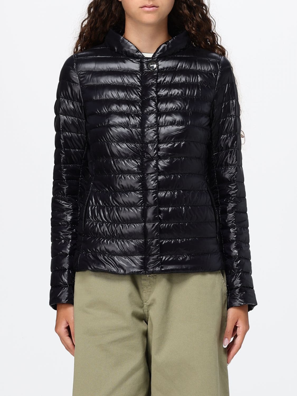 Herno Elena Slim Fit Cropped Down Jacket in Water-Repellent Ultralight Nylon