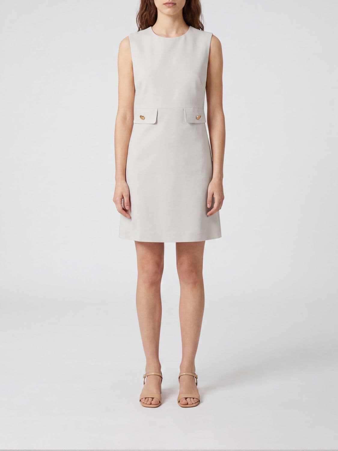 Parosh P. A.R. O.S. H. Off-the-Shoulder Linen Blend Sheath Mini Dress
