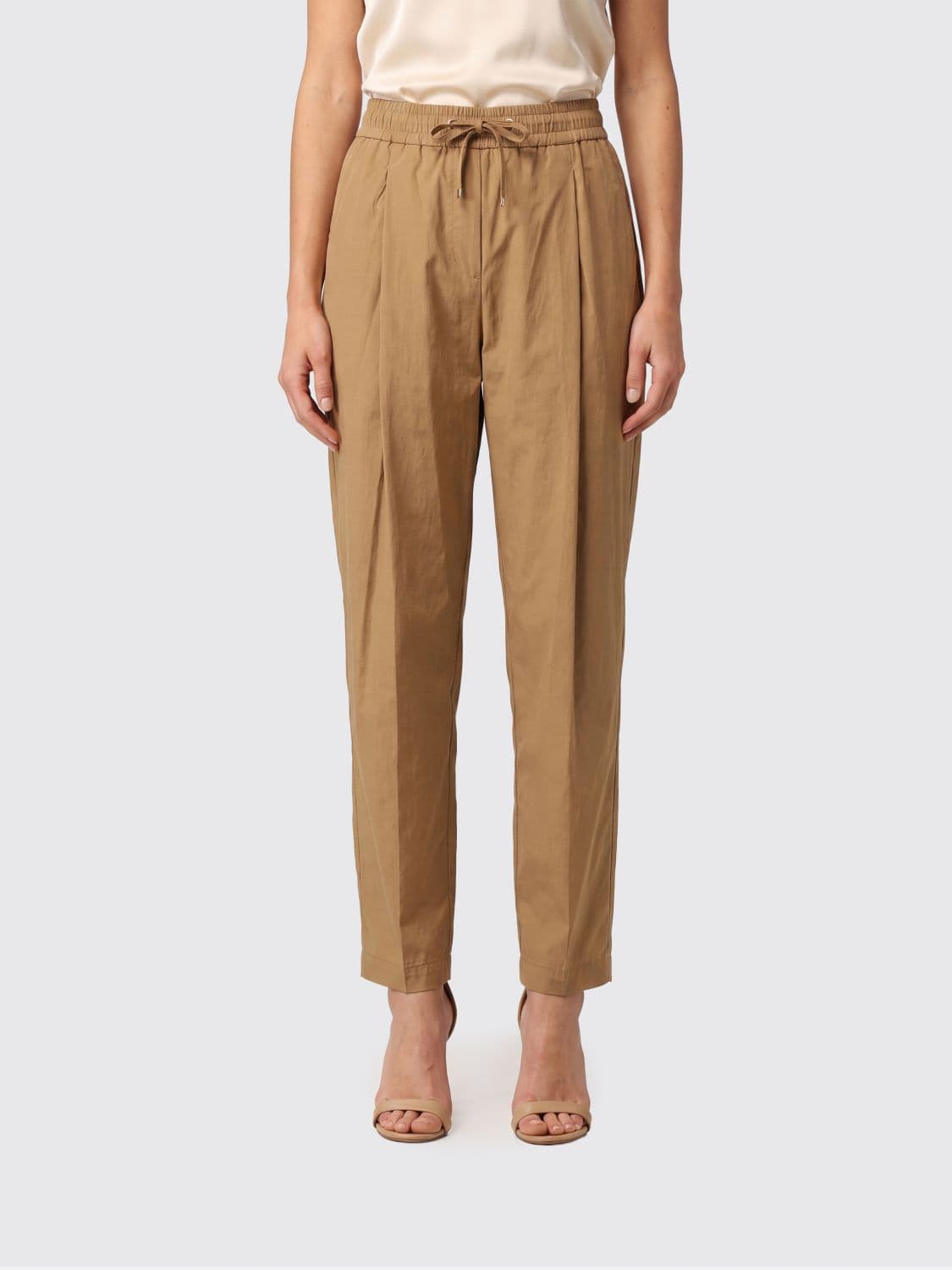 Herno High-Waisted Straight-Leg Trousers in Nylon with Drawstring Waist · 40