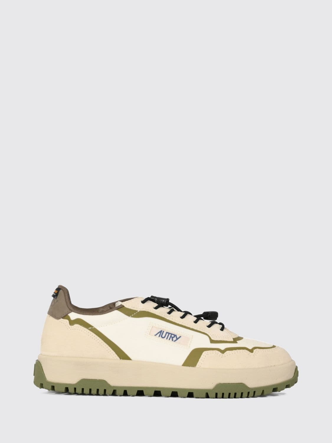 Autry Wildpace Low Two-Tone Sneakers in Calfskin and Cordura Nylon