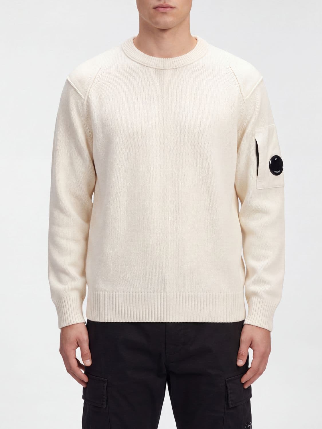 C.p. Company C. P. COMPANY Crewneck Jumper in Wool Blend with Ribbed Cuffs