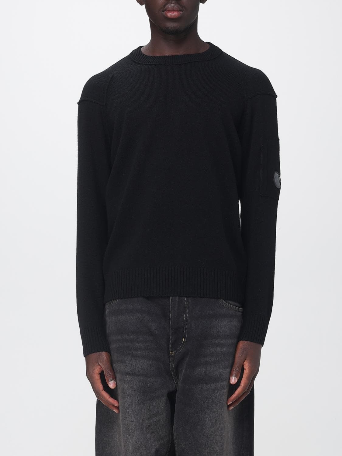 C.p. Company C. P. COMPANY Crewneck Jumper in Wool Blend with Ribbed Cuffs