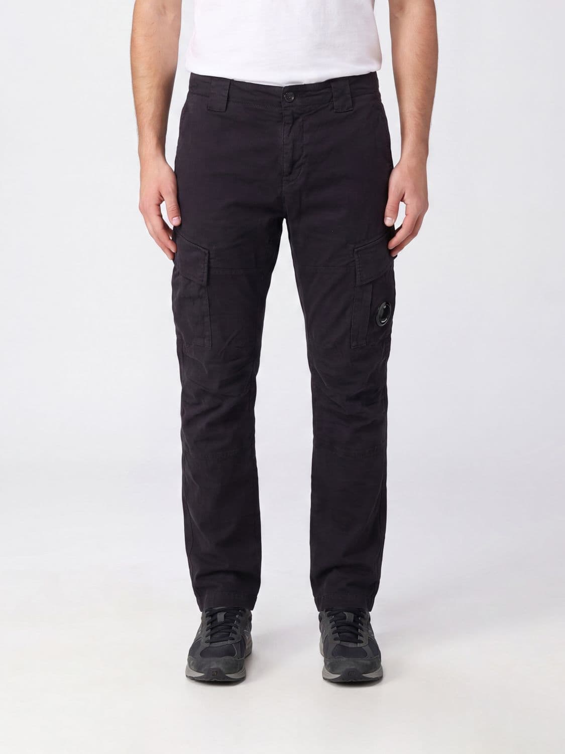 C.p. Company C. P. COMPANY Slim Fit Stretch Cotton Cargo Trousers with Applied Logo