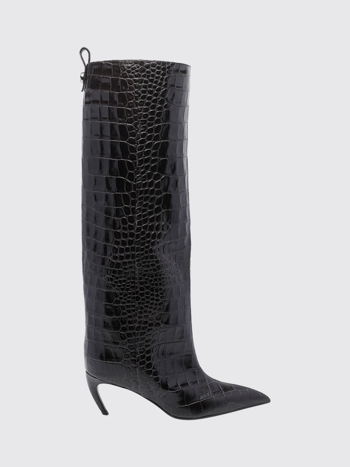The Attico Lea Crocodile-Effect Leather Knee-High Boots