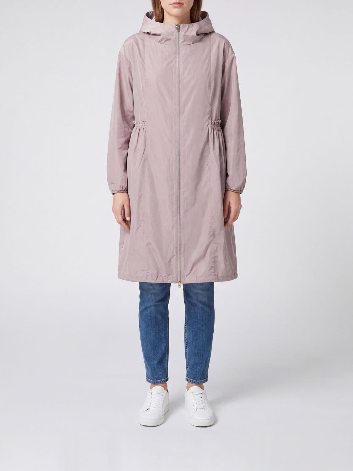Herno Knee-Length Ultra-Light Nylon Raincoat with Hood and Drawstring · 42
