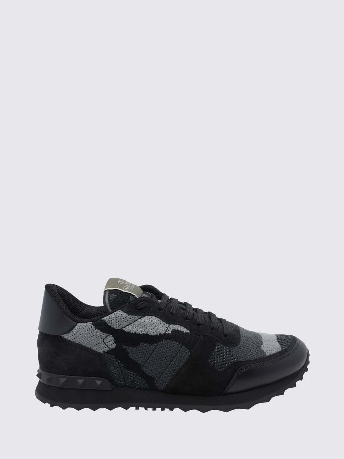 Valentino Garavani Rockrunner Camouflage Leather and Mesh Sneakers