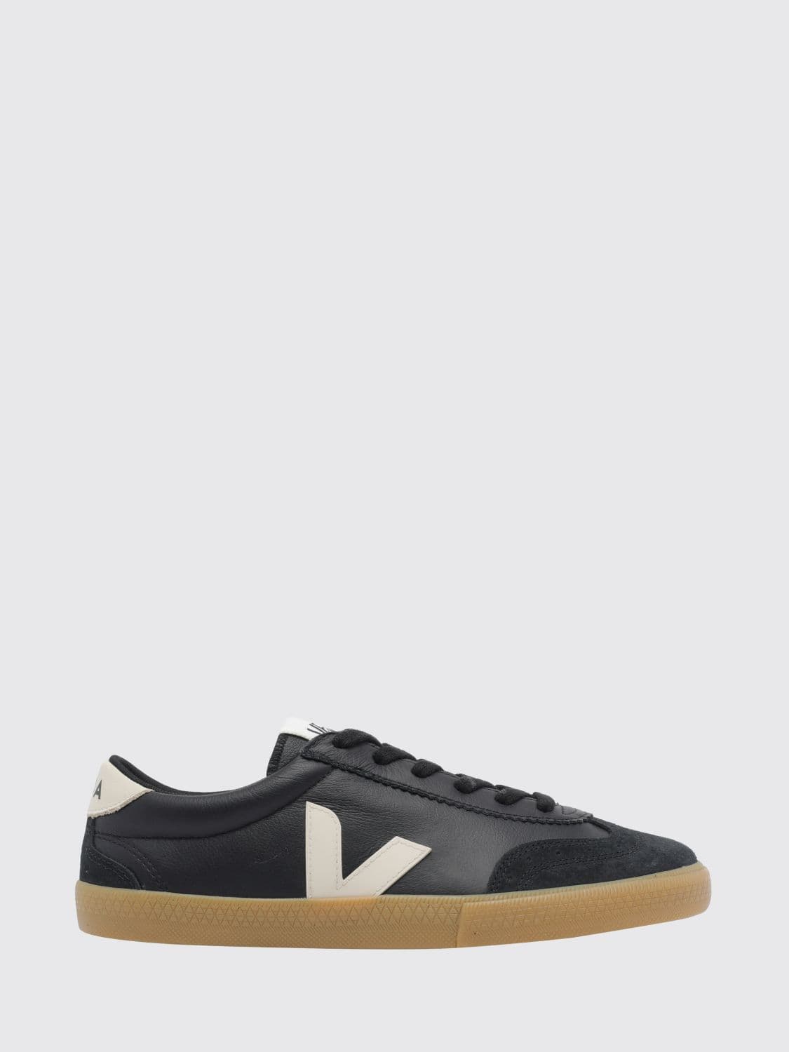 Veja Volley O. T. Leather Low-Top Sneakers with Contrast Logo