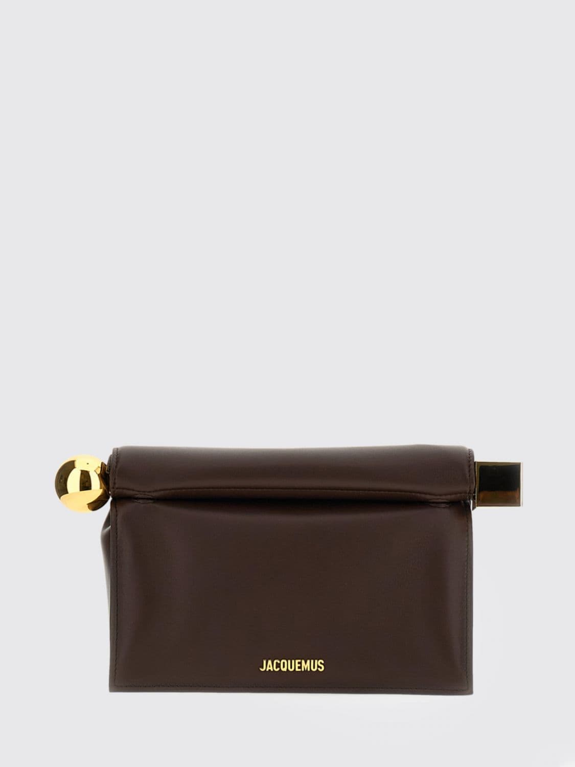 Jacquemus Rond Carré Handheld Clutch in Smooth Lamb Leather with Logo · OS