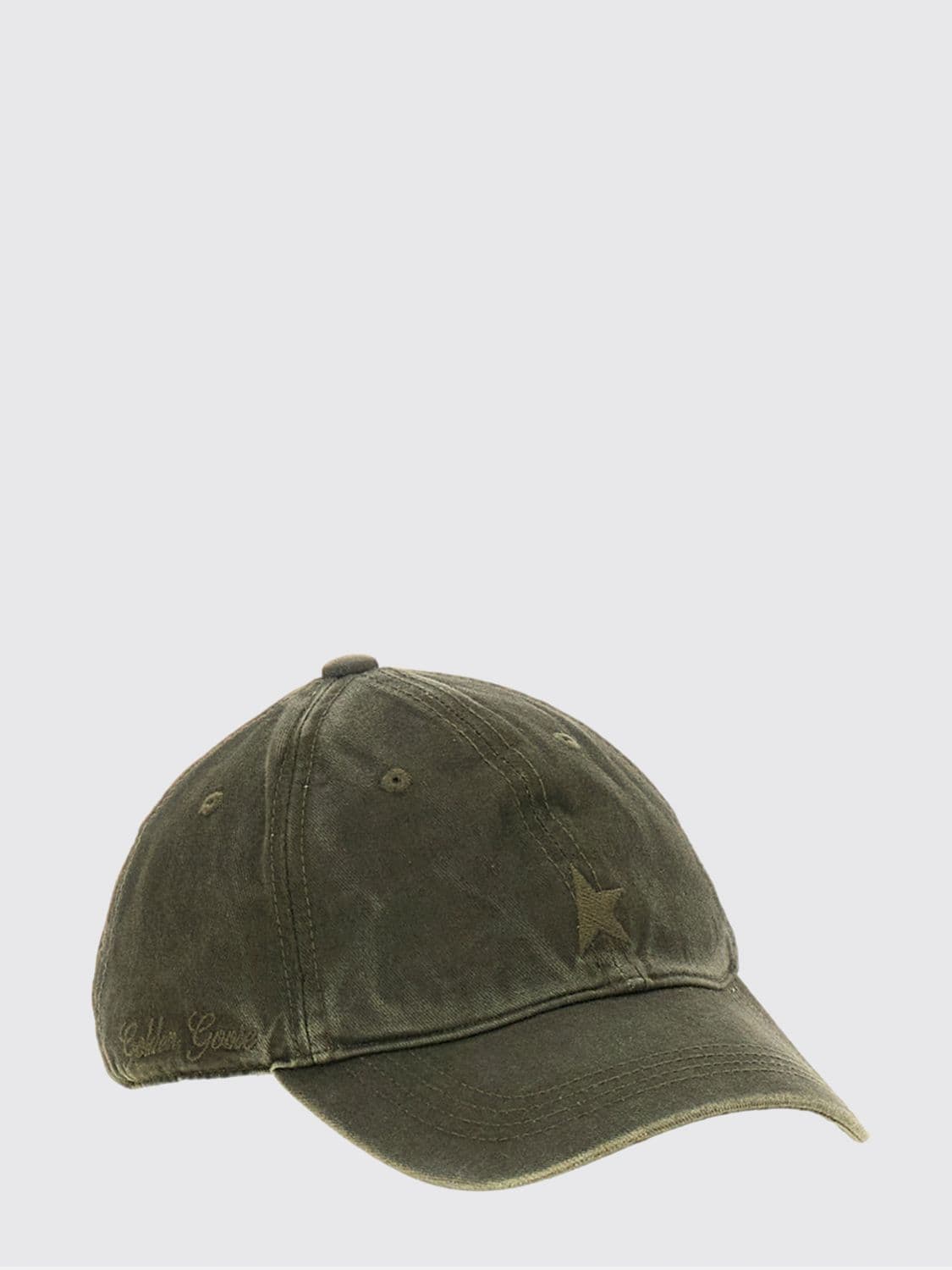 Golden Goose Distressed Cotton Baseball Cap with Embroidered Logo