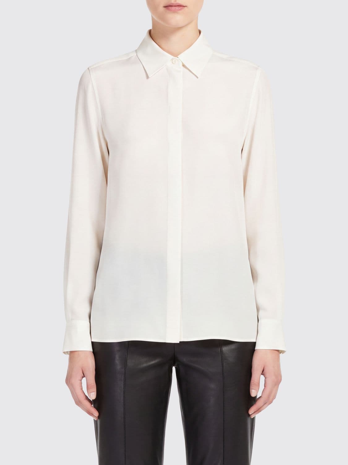 Max Mara Silk Shirt with a Concealed Button Placket