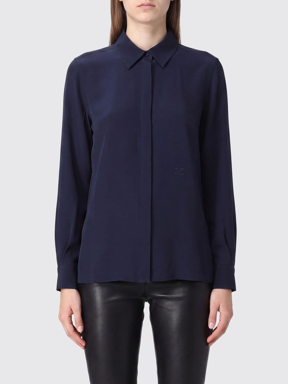 Max Mara Silk Shirt with a Concealed Button Placket