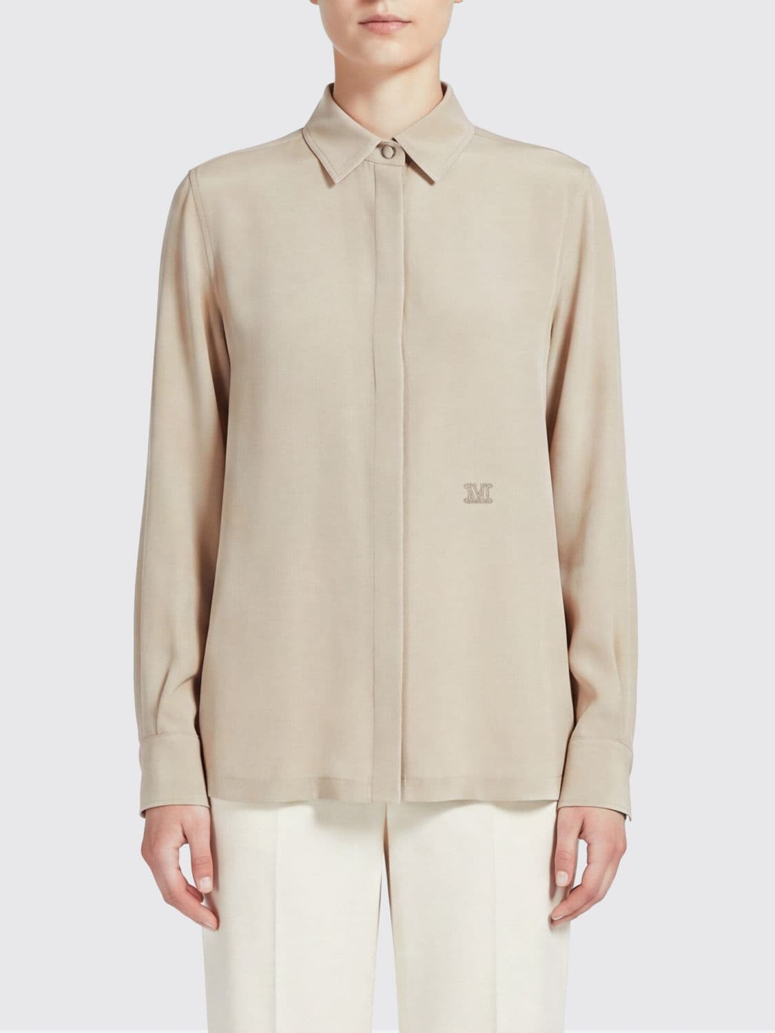 Max Mara Silk Shirt with a Concealed Button Placket
