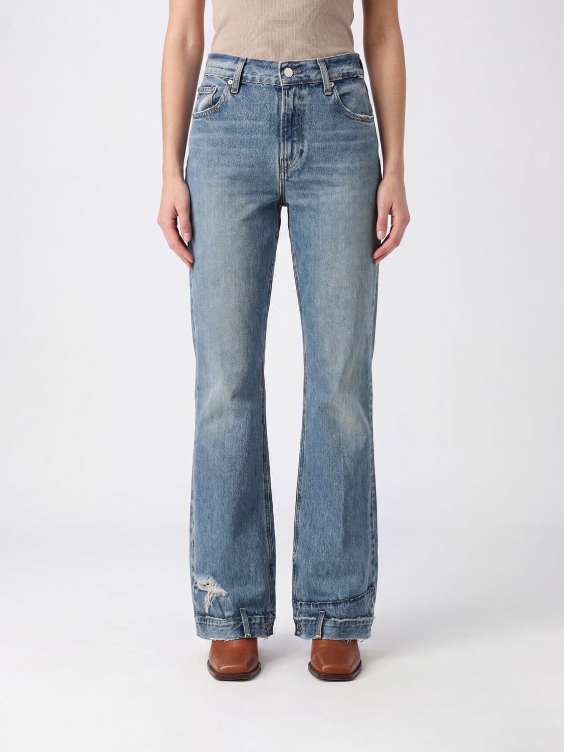 Haikure Flora High-Waist Flared-Fit Jeans in Cotton Denim