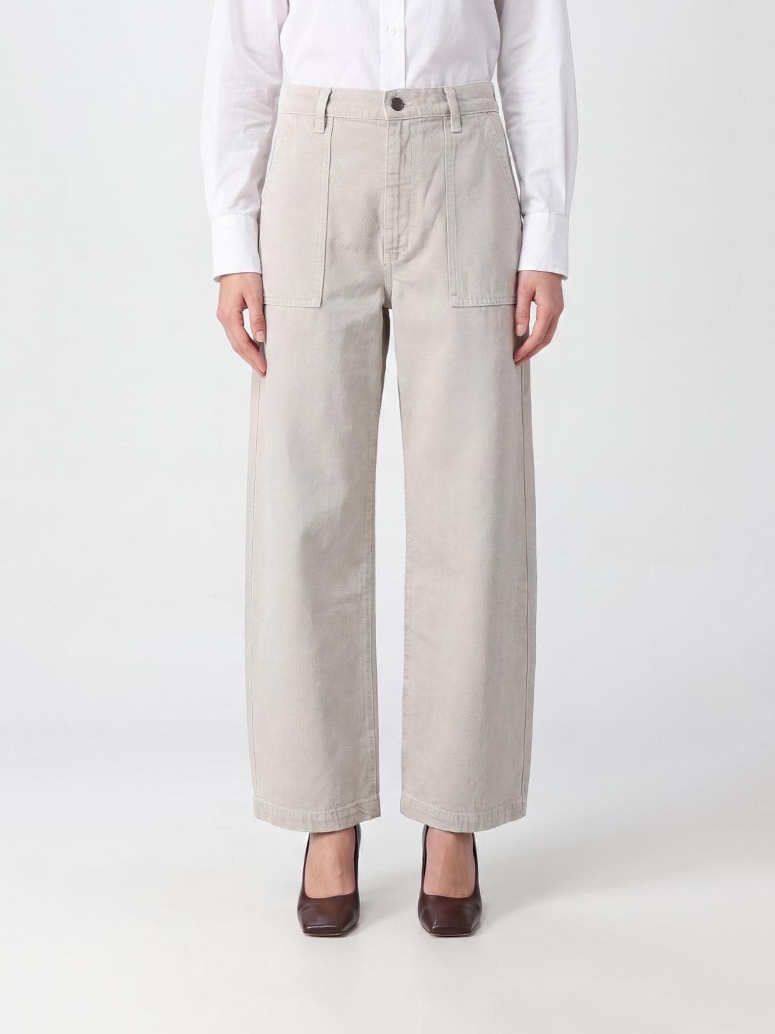 Frame The Bow Mid-Rise Wide Leg Jeans in Cotton Denim